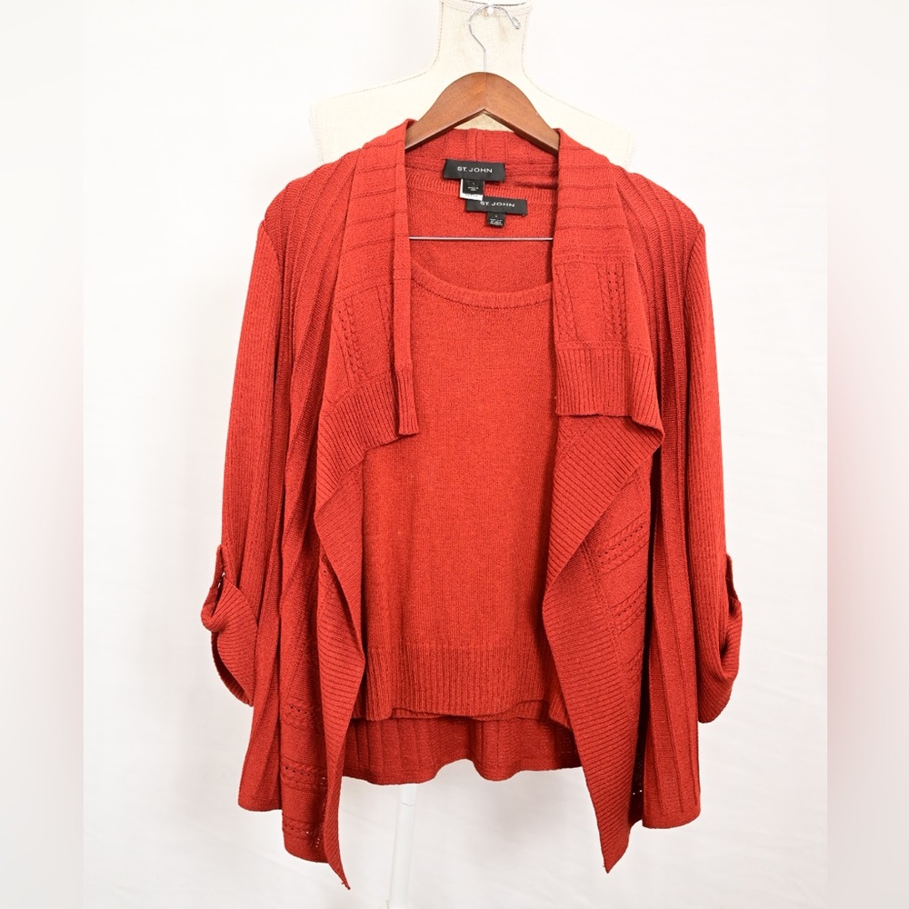 St. John Burgundy Knitter Sweater and Tank